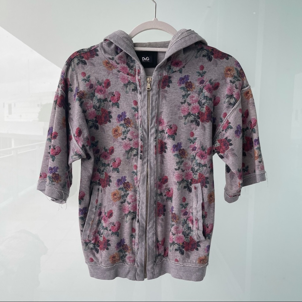 D&G zipper short sleeves hoodie